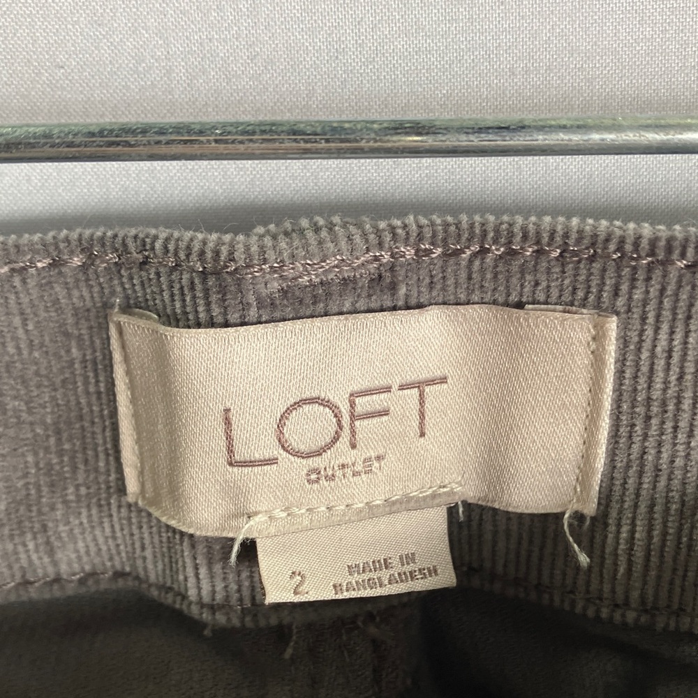 LOFT Gray Corduroy Pants - Picture 4 of 7